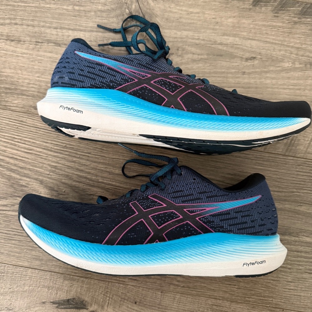 Asics EvoRide 2 Womens Running Shoes Deep Sea Teal Orchid Blue Size 10